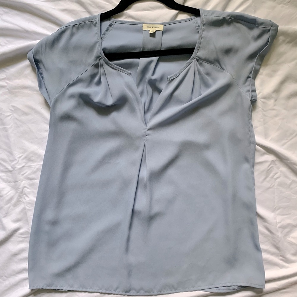 Max Studio Blue Blouse Top